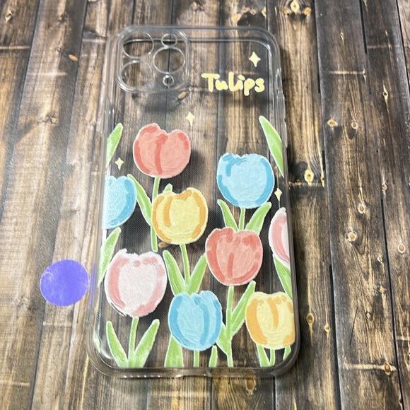 5for$10 Painted Cream Tulips Floral iPhone 11 Pro Protective Phone Case NWT - Picture 5 of 5